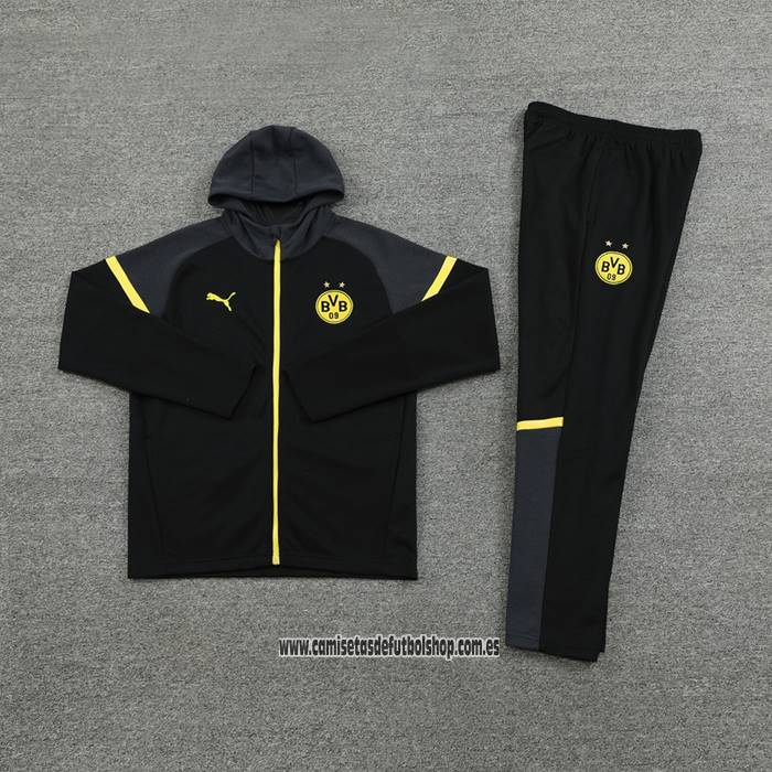 Chandal con Capucha del Borussia Dortmund 24-25 Negro